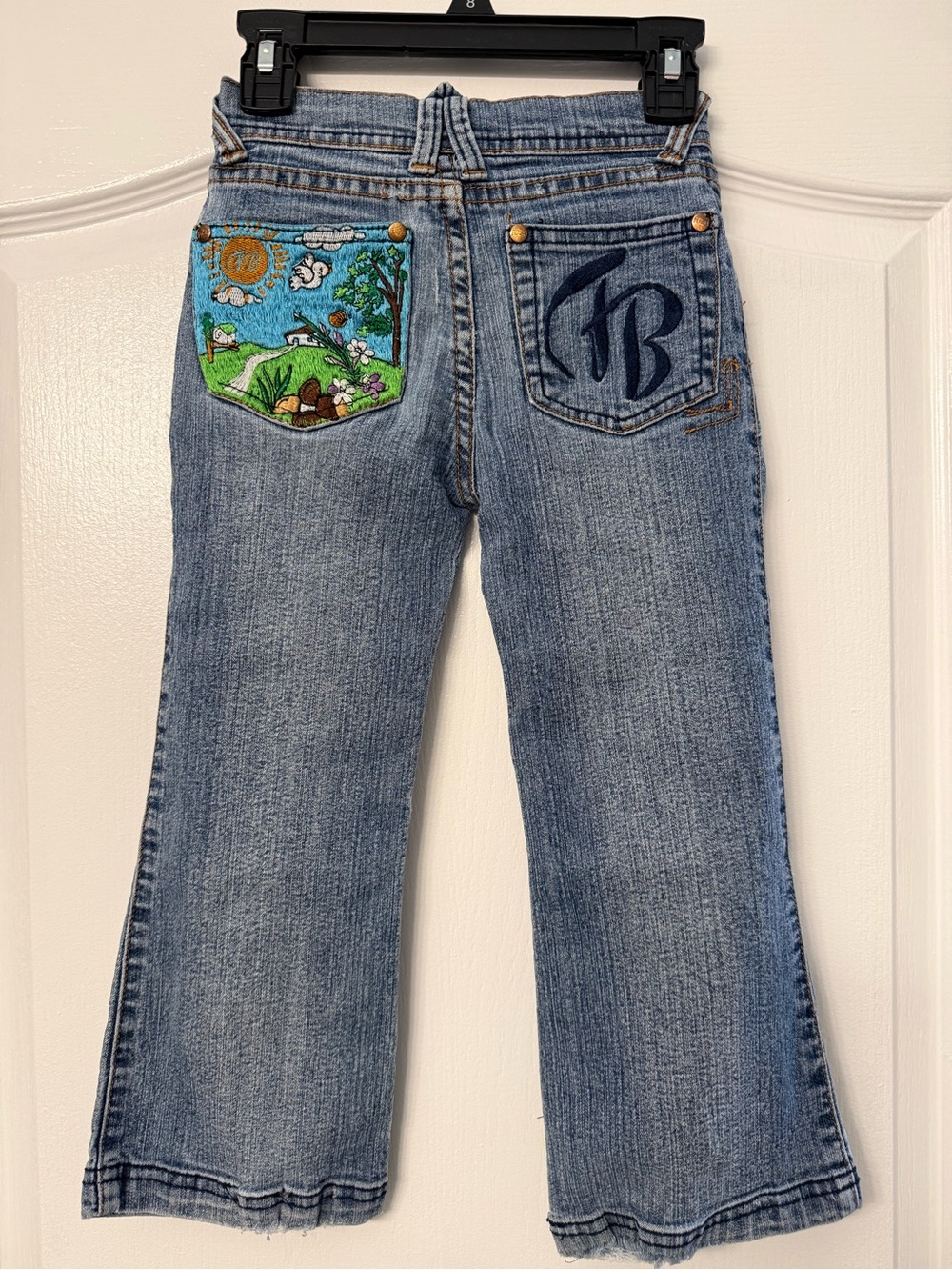 FUBU Kids Size 4 Y2K Embroidered Jeans Hip Hop Girls Streetwear